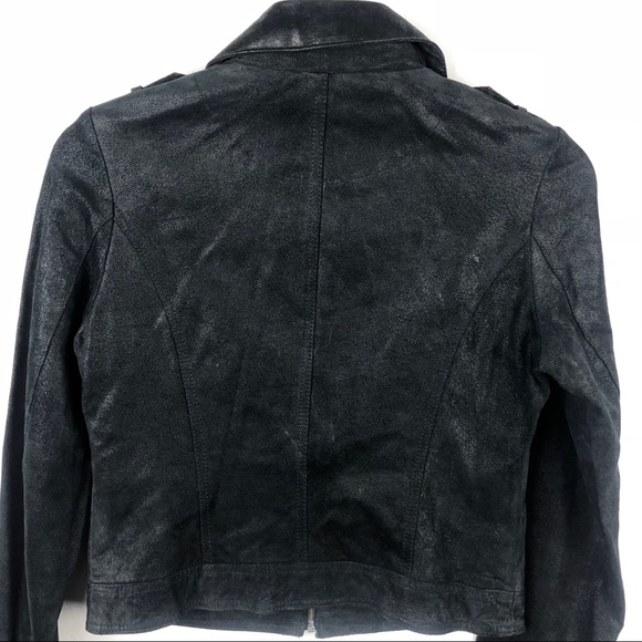 Levis Leather Biker Jacket Black Motorcycle Small - Picture 2 of 7